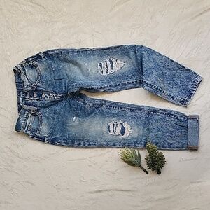 Old Navy Acid Wash Button Up Boyfriend Jeans